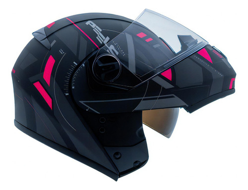 Capacete Peels Aberto Moto Com Oculos Interno Robocop Urban Tamanho Do Capacete 56 - P Cor Preto Fosco Com Rosa