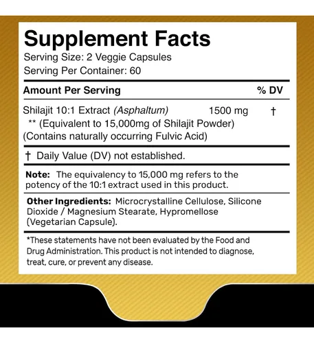 Puro Shilajit Del Himalaya Ultra Organico +15000mg 120caps