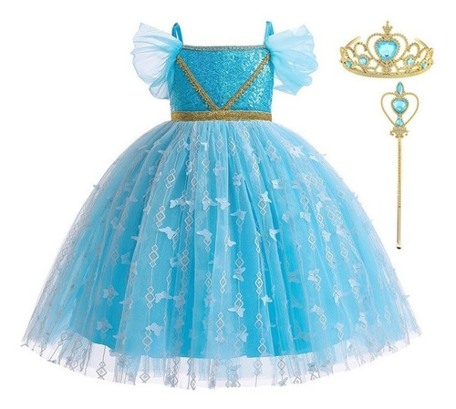 Vestido De Cosplay Jasmine Para Fiesta Cumpleaños Carnaval Princesa Aladdín Lámpara Mágica Disfraz Halloween