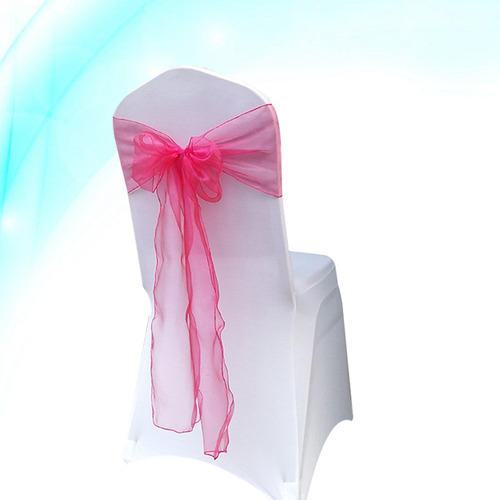 Juego De Decoración Con Lazo Para Silla De Color Rojo Rosa,