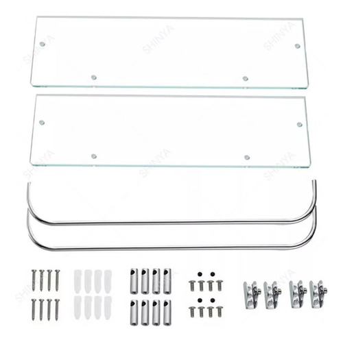 Organizador Ducha Repisa Baño Set 2 Vidrio Templado