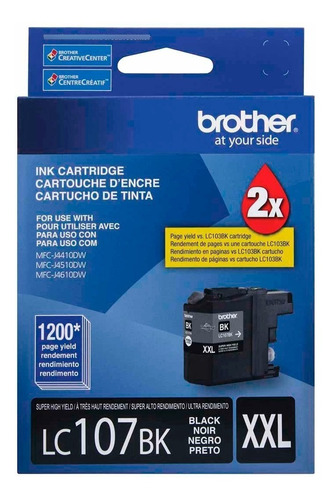 Cartucho Brother Lc107bk Xxl Negro Original J4310 4410 4510