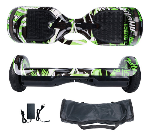 Hoverboard Patineta Eléctrica Bluetooth Luces Led Música Color Verde Modelo 07