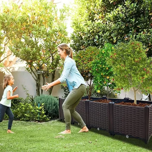 Macetas grandes para plantas al aire libre, jardinera elevada para jardín,  cajas de jardín elevadas, macetas perfectas para jardín, patio, balcón