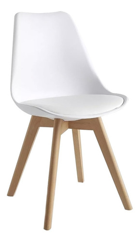 Silla Eames Acolchonada Blanca Armada De  Excelente Calidad 