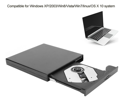 Unidade Óptica Portátil Externa Usb2.0 Dvd De Alta Velocidad