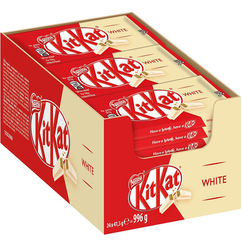 Imagen 1 de 6 de Chocolate Kit Kat Blanco White Nestle - Caja X24 Unidades