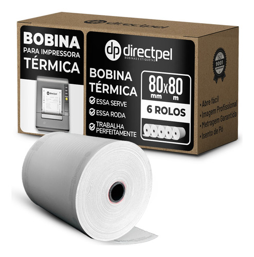 Directpel Bobina Termica 80x80 P/ Elgin I9, Epson, Bematech