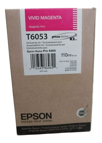 Cartucho De Tinta Epson T6053 Magenta Vivo Stylus Pro 4880