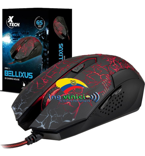 Mouse Gamer Usb Xtech Xtm-510 2400 Dpi Ergonómico 6 Botones