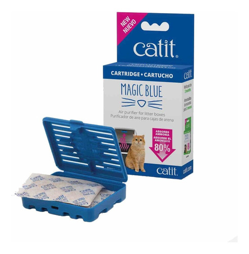 Catit Magic Blue Cartucho + 2 Almohadillas - Filtro Amoniaco