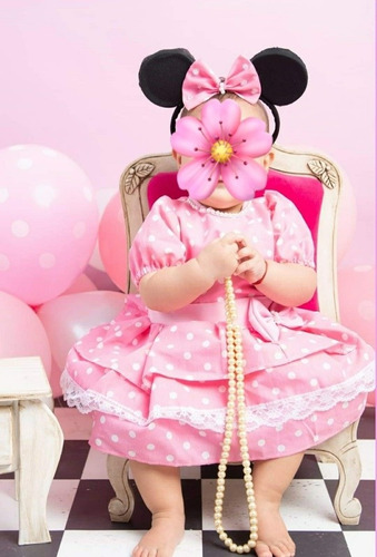 Disfraz Vestido Minnie Bebe Niña