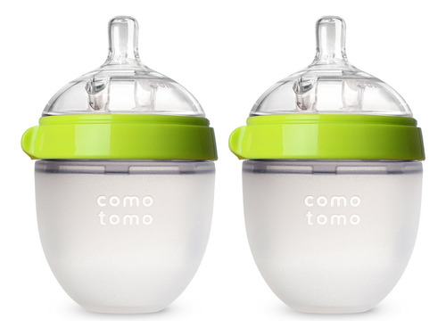 Pack De 2 Mamaderas Comotomo Verdes De 150 Ml 100% Silicona