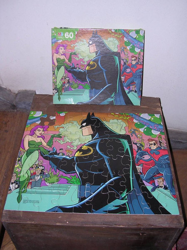 Rompecabeza Mb Usa Batman Y Robin 60 Pza 38x32cm Incompleto