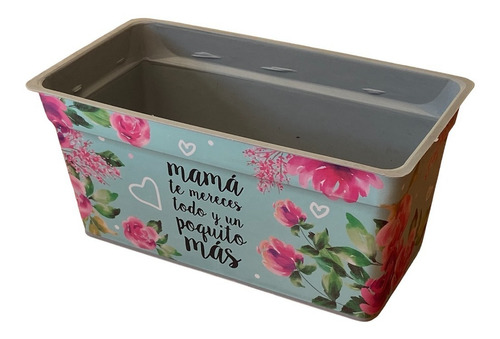Imagen 2 de 7 de Macetas Plasticas Jardinera Estampadas, Deco, Vintage