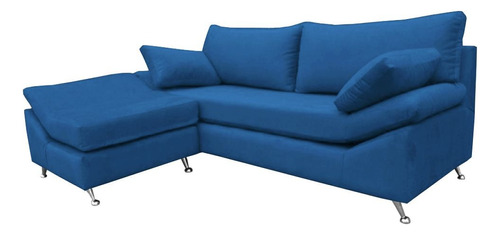 Sillon Sofa Esquinero Rinconero Premium Pana Patas Cromadas