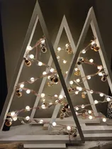 Comprar Kit 2 Árvores De Natal Mdf Criativa Elegante Decoração P. M. Cor Branco