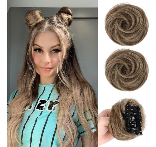 Brikabia Space Buns Hair Pieces, 2pcs Espacio Buns Xbkts