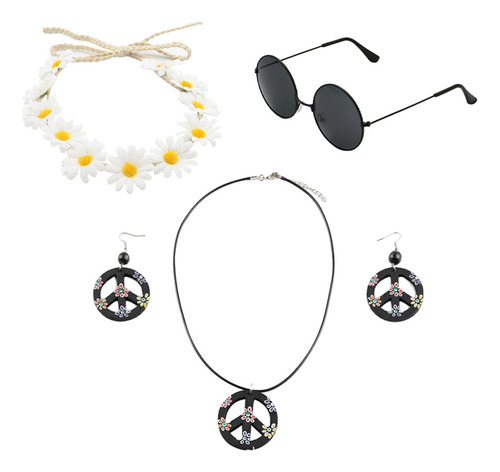 Set De Accesorios For Disfraces Hippie Y Pendientes, Corona