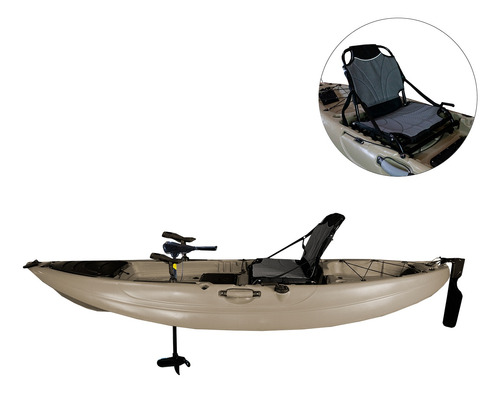 Kayak De Pesca + Motor 24 Lb + Remo + 2 Porta Caña + Asiento