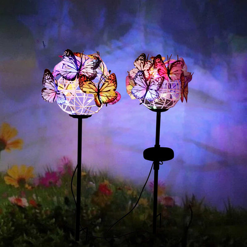 Luces Solares R Con Forma De Estaca, Mariposas, Decoración,