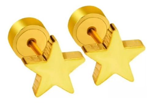 Aros Abridor Estrella Tope, Chapado Oro 18k, Niñita