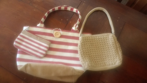 Set 2 Carteras, Una Playera Con Monedero Y Otra Macramé!! 