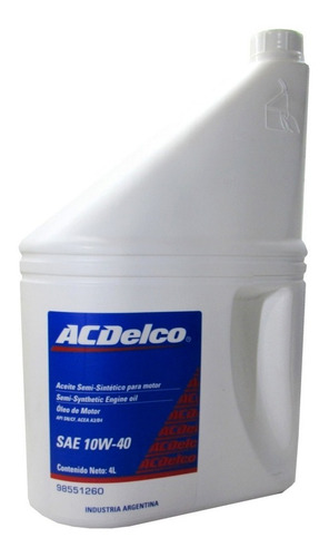 Aceite Semi Sintetico 10w40 Acdelco 4l