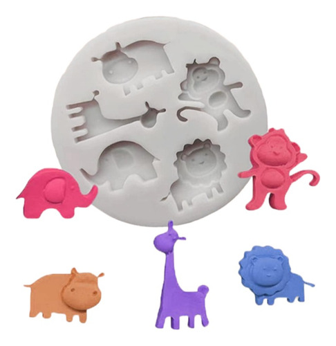 Molde Silicona Elefant Mono León 2.5cm Resina Fondant Porce 