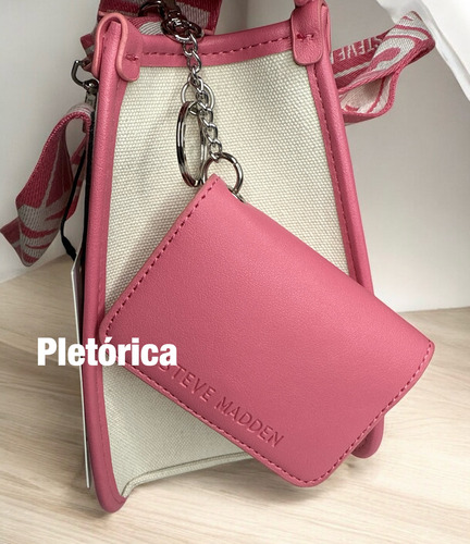 Bolsa Steve Madden Stachel Rosa (original) Rosa Chicle Lisa Níquel Rosa/blanco