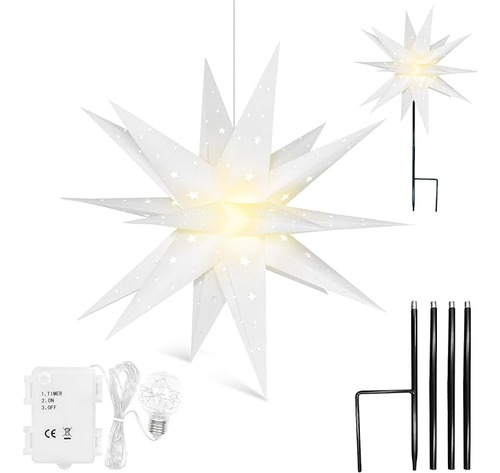 3d Moravian Star Light Outdoor Decoracion Para Arbol De Navi