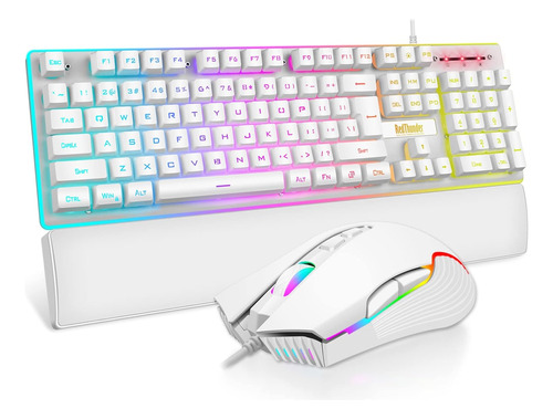 K10 Wired Gaming Keyboard And Mouse And Wrist Rest Comb...