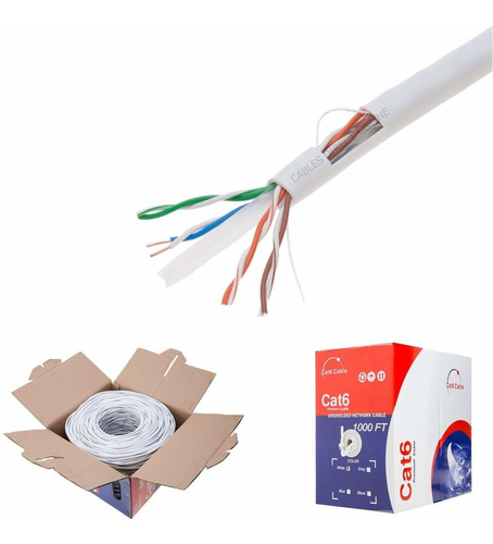 Cables Direcount Online Plenum Cat6 1000ft Cmp Cable Blanco 