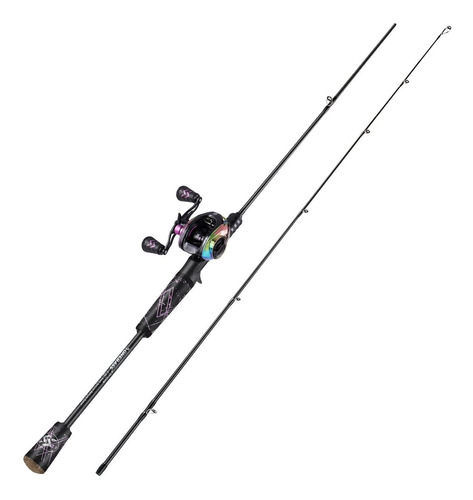 One Bass Combo Caña Pescar Carrete Baitcasting Mango