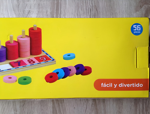 Juega Y Aprende Los Numeros 56 Pzas De Madera Marca Solita