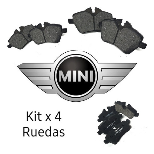 Kit X 4 Ruedas Pastillas De Freno Mini Cooper Del Y Tras