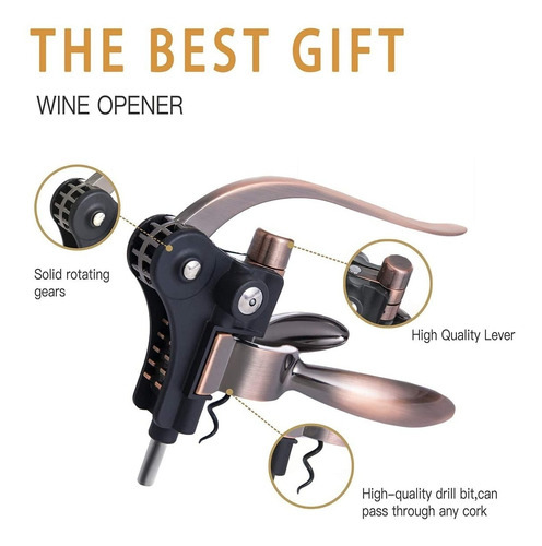 Imagen 6 de 7 de Abridor De Vino Camarero Compacto Acero Inoxidable