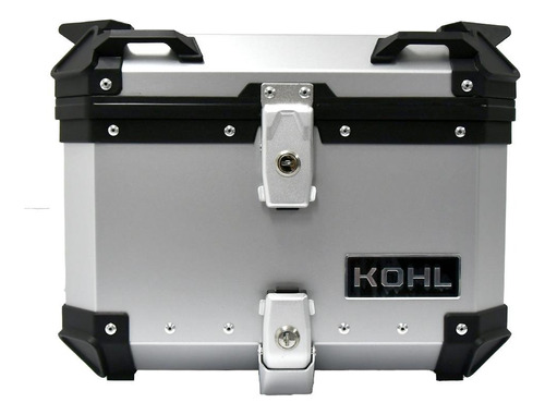 Caja Para Moto Trasero 40 Lts Aluminio Kohl Q1 Plateado