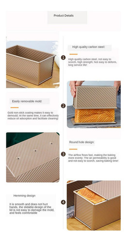 M Paquete De 2 Cajas Para Tostadas, Caja Antiadherente Para
