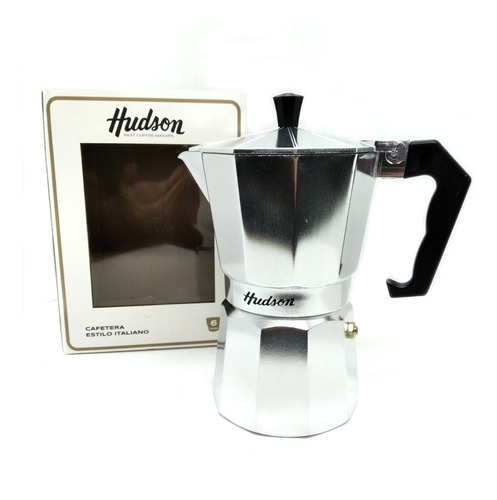 Cafetera Tipo Italiana Volturno 6 Pocillos Aluminio Hudson