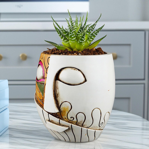 Mz Vaso De Flores Criativo Em Formato De Cabeça Abstrata