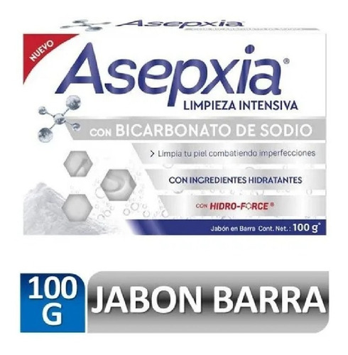 Asepxia Jabon En Barra Bicarbonato 100gr