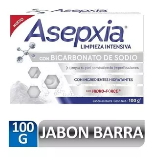 Asepxia Jabon En Barra Bicarbonato X 100gr