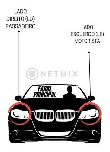 Par Farol Fiat Punto 07 08 2009 2010 2011 2012 Máscara Negra
