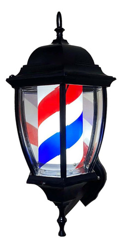 Barber Pole Light Rotating Classic Azul Rayas De