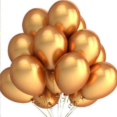 Globos De Látex Gold Pearl, 100 Unidades, Helio Metálico