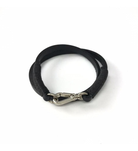 Pulseira Masculina De Couro Legítimo Com Fecho Mosquetão