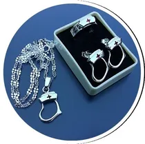 Comprar Plata925 Juego Cadena Dije Aretes Anillo De Cofia Enfermera