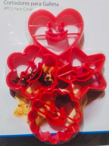 Cortadores Para Galletas Con 4 Pzas (pack Con 2) Rojo