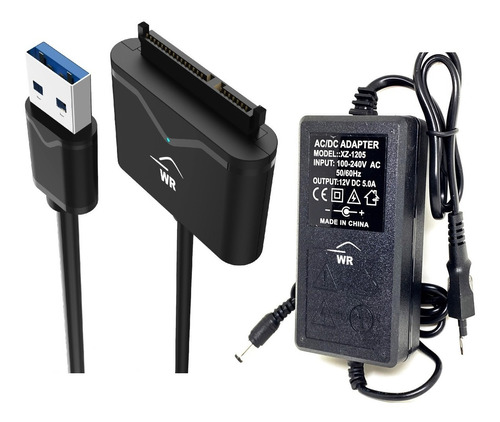 Cabo Conversor Usb 3.0 Para Sata 3 Hdd 2.5 E 3.5 + Fonte 12v